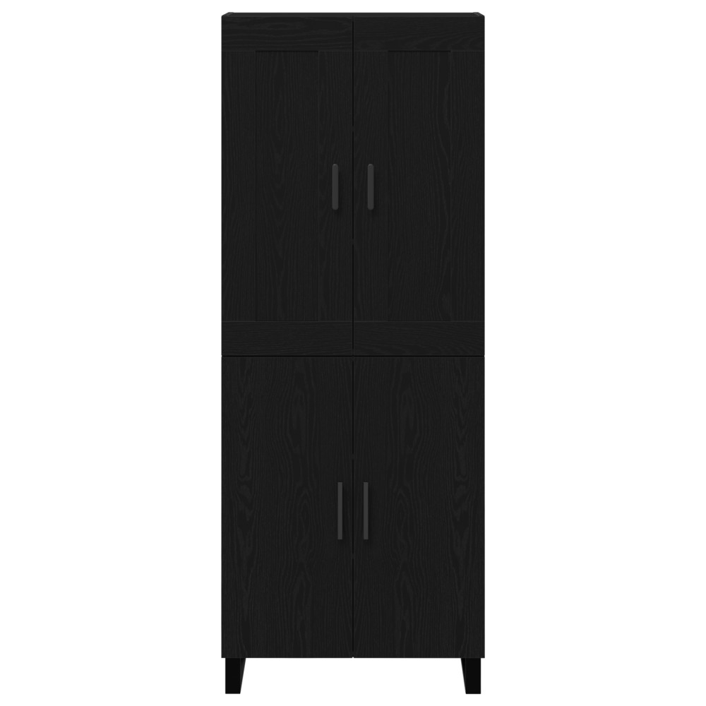 Produktbild för Skåp Svart Ek 69,5 x 34 x 180 cm Konstruerat trä