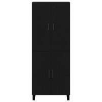 Produktbild för Skåp Svart Ek 69,5 x 34 x 180 cm Konstruerat trä