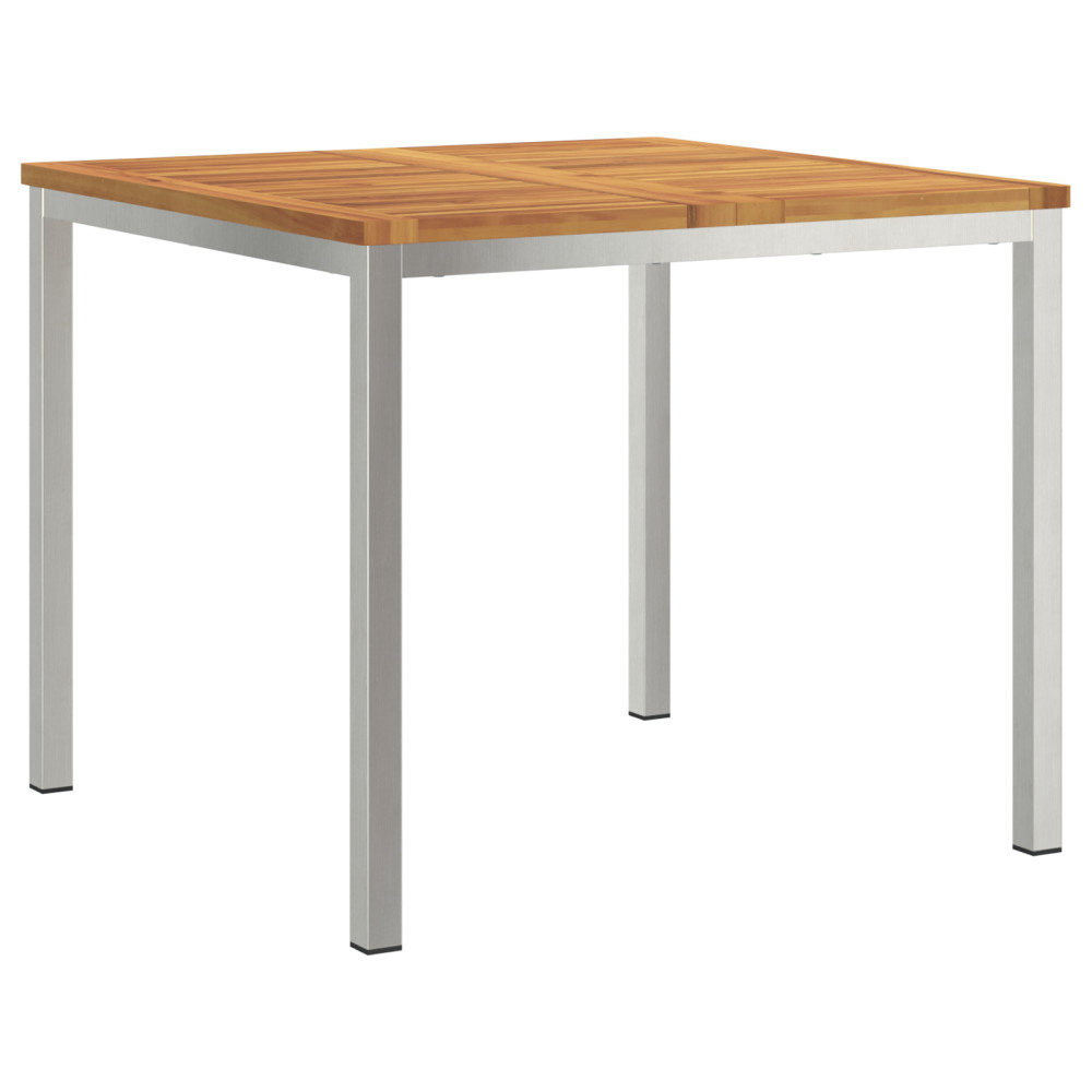 Produktbild för Trädgårdsmöbelset 3 pcs Massiv akaciaträ och rostfritt stål