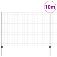 Produktbild för Svetsat trådstängsel 10 x 1,5 m (B x H) PVC-belagda stål Grå