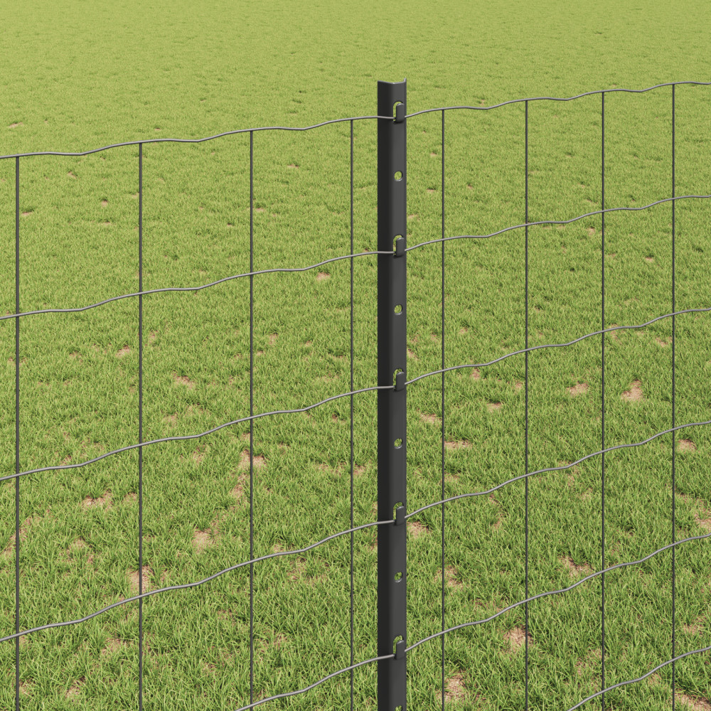 Produktbild för Svetsat trådstängsel 10 x 1,5 m (B x H) PVC-belagda stål Grå