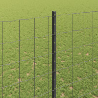 Produktbild för Svetsat trådstängsel 10 x 1,5 m (B x H) PVC-belagda stål Grå