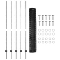 Produktbild för Svetsat trådstängsel 10 x 1,5 m (B x H) PVC-belagda stål Grå