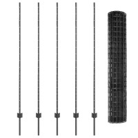 Produktbild för Svetsat trådstängsel 10 x 1,5 m (B x H) PVC-belagda stål Grå