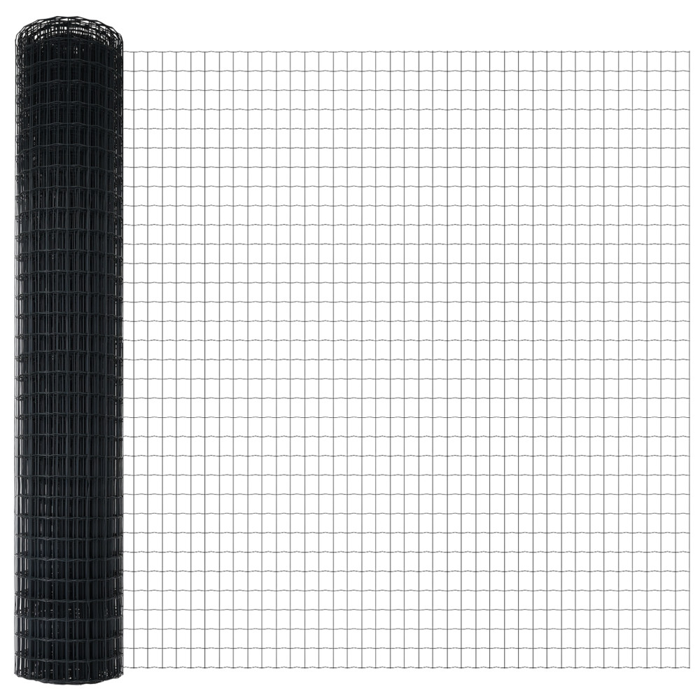 Produktbild för Svetsat trådstängsel 10 x 1,5 m (B x H) PVC-belagda stål Grå