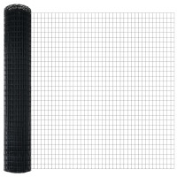 Produktbild för Svetsat trådstängsel 10 x 1,5 m (B x H) PVC-belagda stål Grå