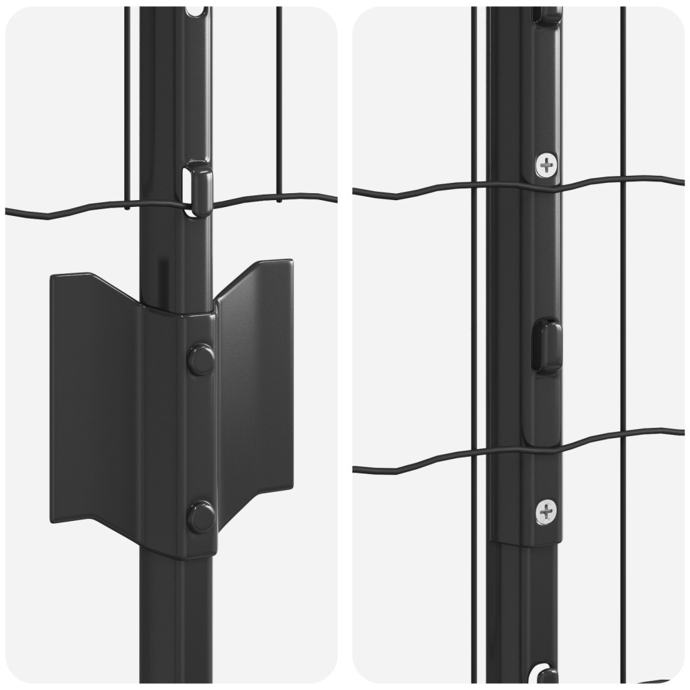 Produktbild för Svetsat trådstängsel 10 x 1,5 m (B x H) PVC-belagda stål Grå