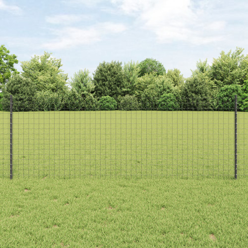vidaXL Svetsat trådstängsel 25 x 0,8 m (B x H) PVC-belagda stål Grå