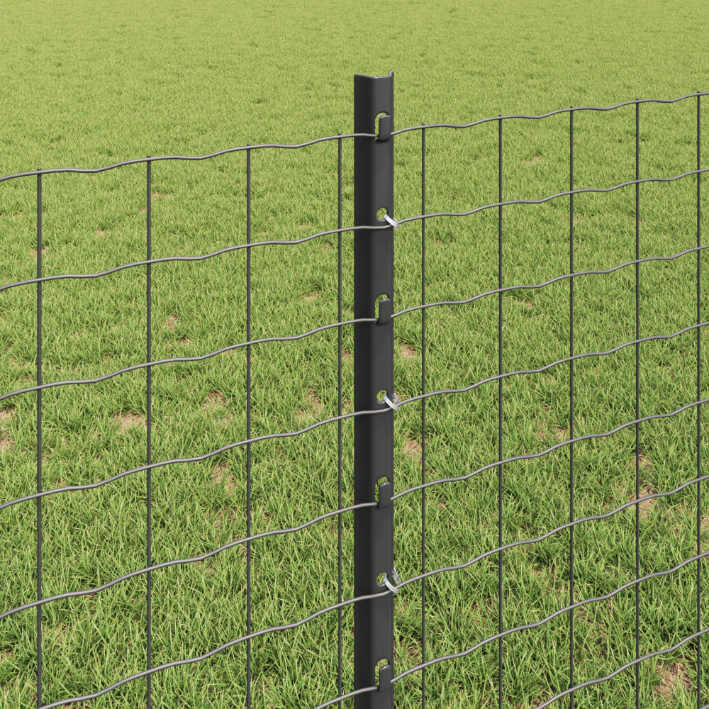 Produktbild för Svetsat trådstängsel 25 x 0,8 m (B x H) PVC-belagda stål Grå