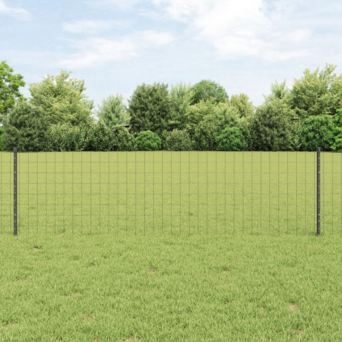 vidaXL Svetsat trådstängsel 25 x 0,6 m (B x H) PVC-belagda stål Grå
