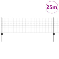 Produktbild för Svetsat trådstängsel 25 x 0,6 m (B x H) PVC-belagda stål Grå