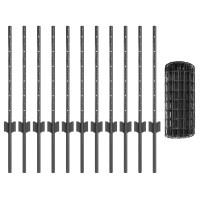 Produktbild för Svetsat trådstängsel 25 x 0,6 m (B x H) PVC-belagda stål Grå