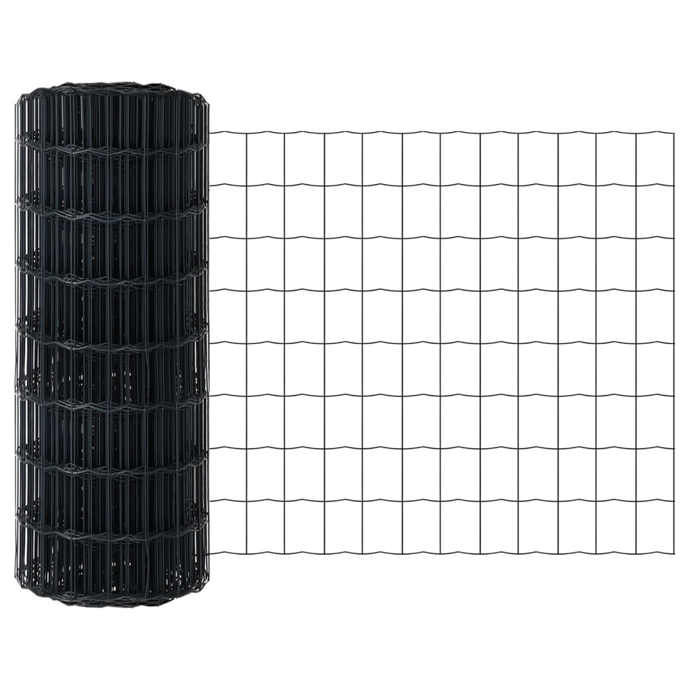Produktbild för Svetsat trådstängsel 25 x 0,6 m (B x H) PVC-belagda stål Grå