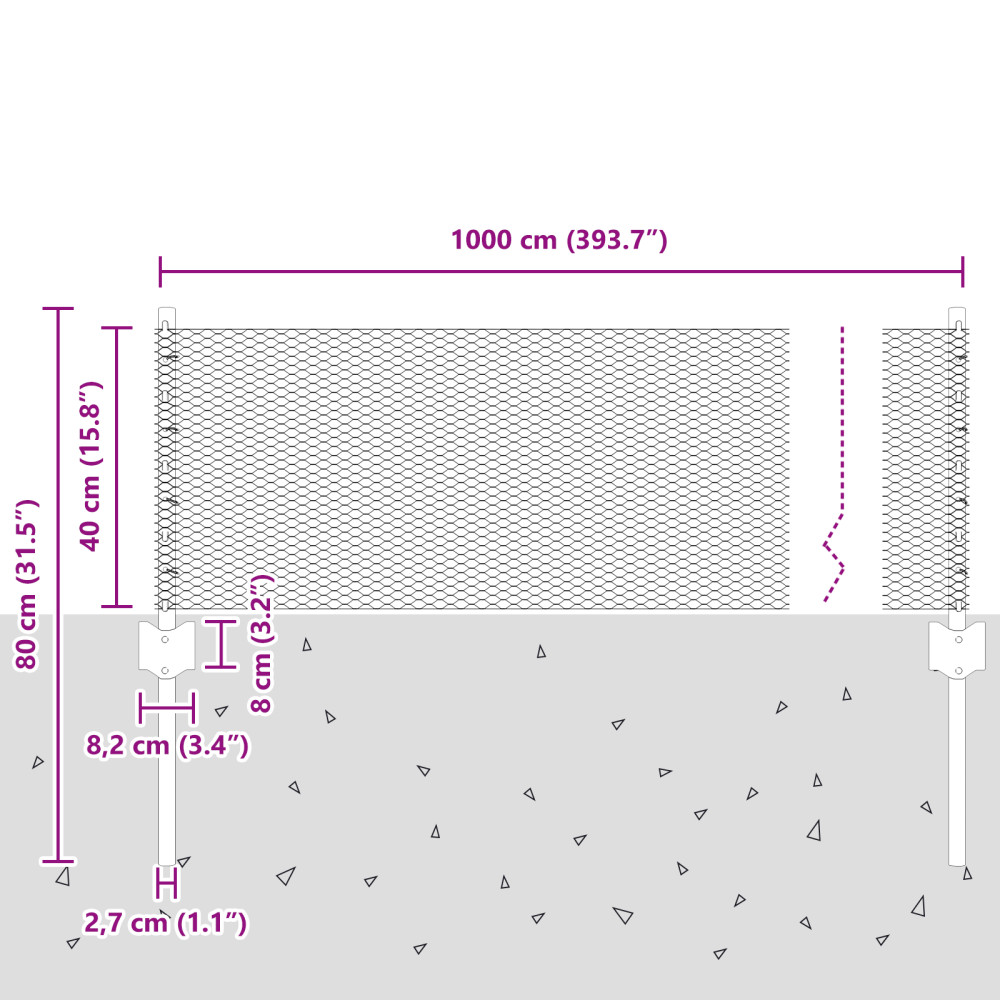 Produktbild för Svetsat trådstängsel 10 x 0,4 m PVC-belagda stål Grön Mesh