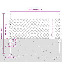 Produktbild för Utomhus hexagonal stängsel med stolpe 10 x 0,5 m Grön Mesh