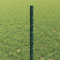 Produktbild för Utomhus hexagonal stängsel med stolpe 10 x 0,5 m Grön Mesh