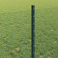 Produktbild för Utomhus hexagonal stängsel med stolpe 10 x 0,6 m Grön Mesh