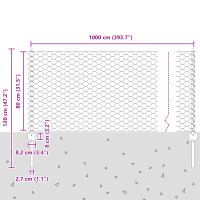 Produktbild för Utomhus hexagonal stängsel med stolpe 10 x 0,8 m Grön Mesh