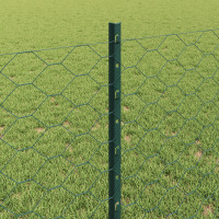 Produktbild för Utomhus hexagonal stängsel med stolpe 10 x 0,8 m Grön Mesh