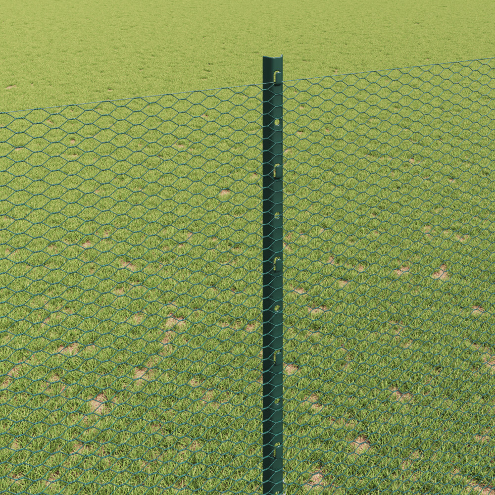 Produktbild för Utomhus hexagonal stängsel med stolpe 10 x 1,6 m Grön Mesh