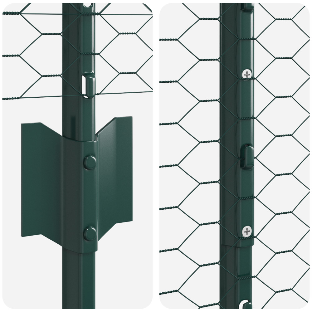 Produktbild för Utomhus hexagonal stängsel med stolpe 10 x 1,6 m Grön Mesh