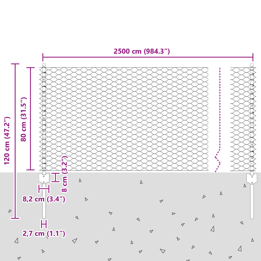 Produktbild för Utomhus hexagonal stängsel med stolpe 25 x 0,8 m Grön Mesh