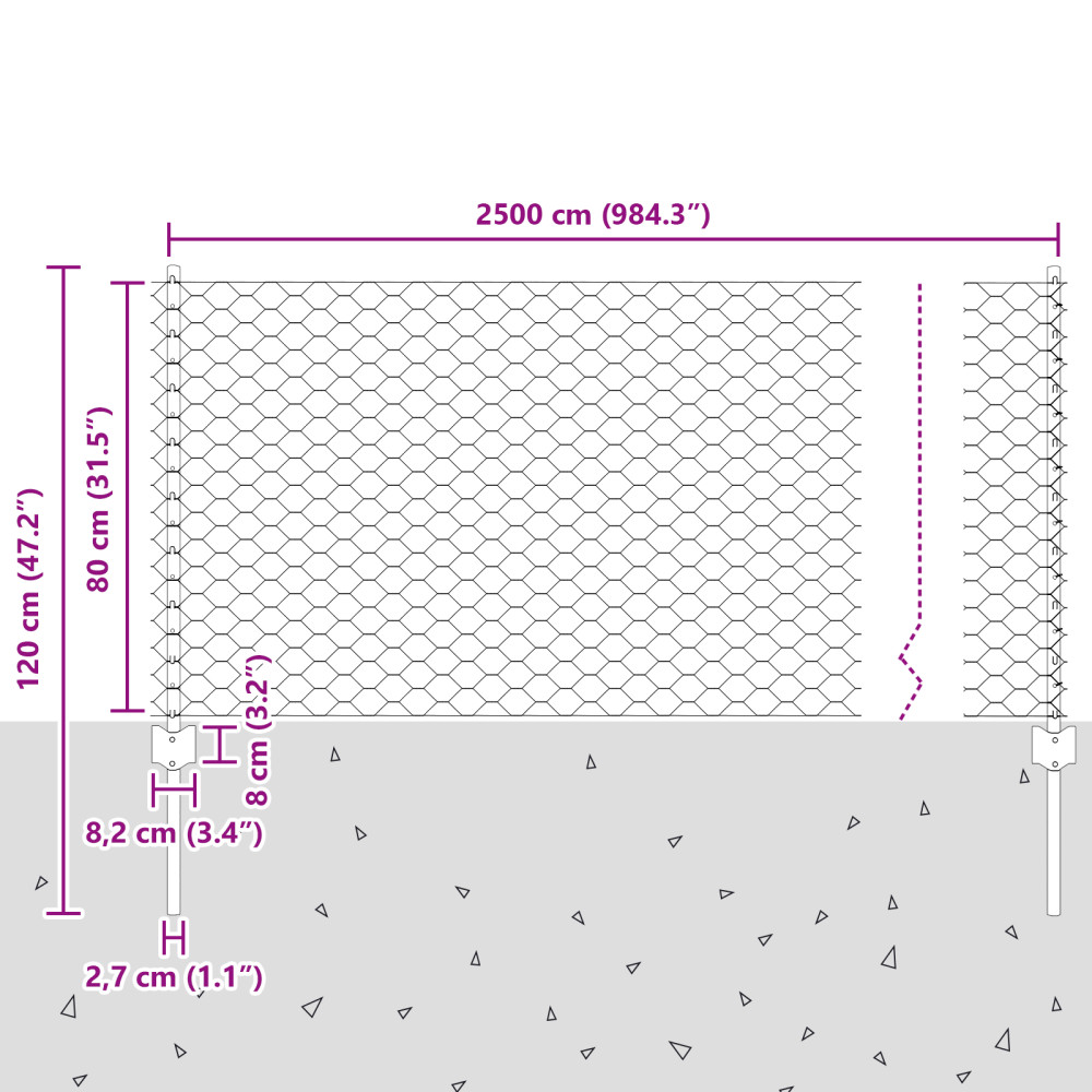 Produktbild för Utomhus hexagonal stängsel med stolpe 25 x 0,8 m Grön Mesh