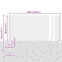Produktbild för Utomhus hexagonal stängsel med stolpe 25 x 0,8 m Grön Mesh