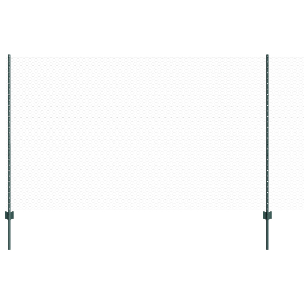 Produktbild för Utomhus hexagonal stängsel med stolpe 25 x 1,4 m Grön Mesh