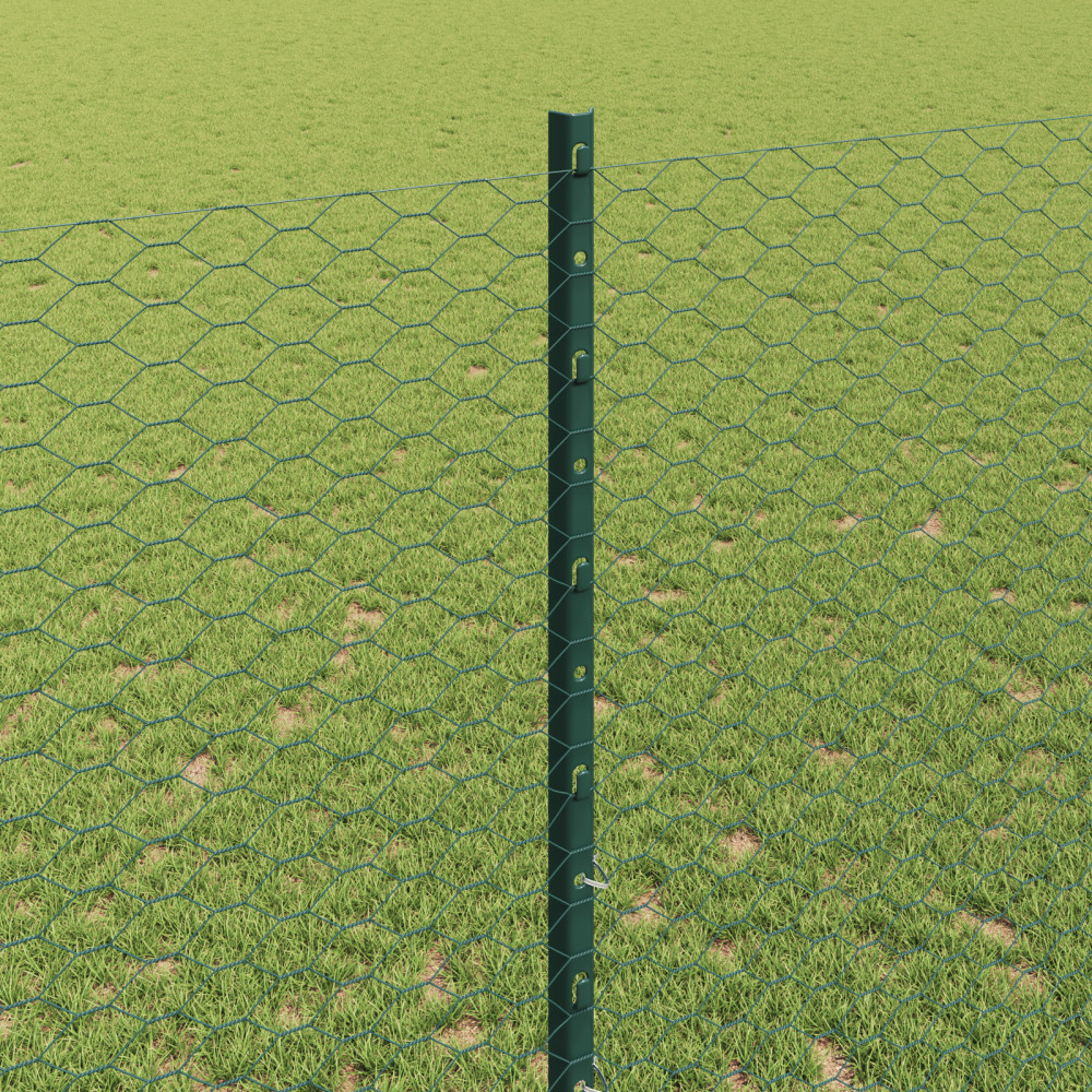 Produktbild för Utomhus hexagonal stängsel med stolpe 25 x 1,4 m Grön Mesh