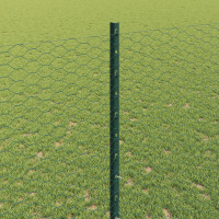 Produktbild för Utomhus hexagonal stängsel med stolpe 25 x 1,4 m Grön Mesh