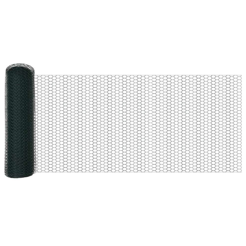 Produktbild för Utomhus hexagonal stängsel med stolpe 50 x 0,6 m Grön Mesh