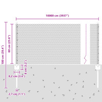 Produktbild för Utomhus hexagonal stängsel med stolpe 100 x 0,6 m Grön Mesh