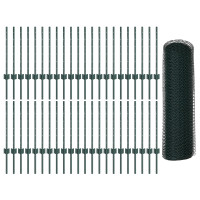 Produktbild för Utomhus hexagonal stängsel med stolpe 100 x 0,6 m Grön Mesh