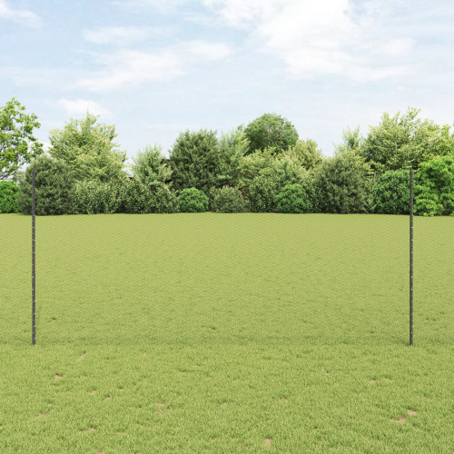 vidaXL Utomhus hexagonal stängsel med stolpe 10 x 1,4 m Grå Mesh