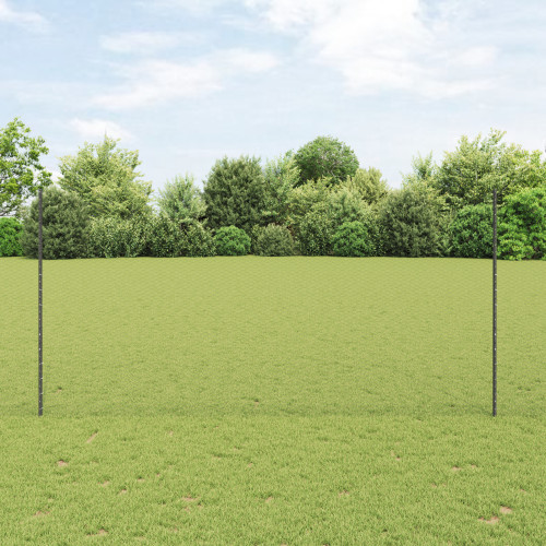 vidaXL Utomhus hexagonal stängsel med stolpe 10 x 1,5 m Grå Mesh