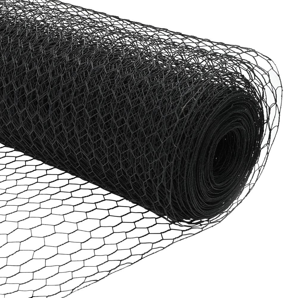 Produktbild för Utomhus hexagonal stängsel med stolpe 10 x 1,5 m Grå Mesh