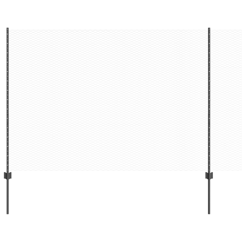 Produktbild för Utomhus hexagonal stängsel med stolpe 10 x 1,5 m Grå Mesh