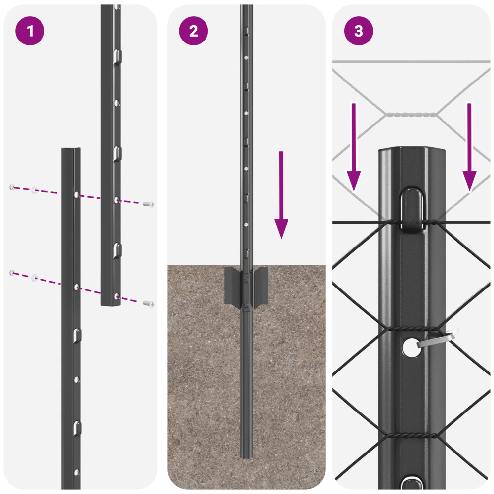 Produktbild för Utomhus hexagonal stängsel med stolpe 25 x 1,6 m Grå Mesh