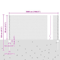 Produktbild för Utomhus hexagonal stängsel med stolpe 50 x 0,8 m Grå Mesh