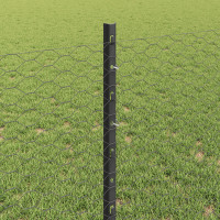 Produktbild för Utomhus hexagonal stängsel med stolpe 50 x 0,8 m Grå Mesh