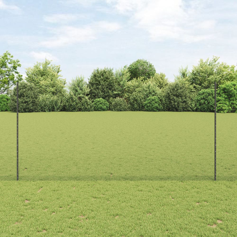Produktbild för Utomhus hexagonal stängsel med stolpe 50 x 1,5 m Grå Mesh