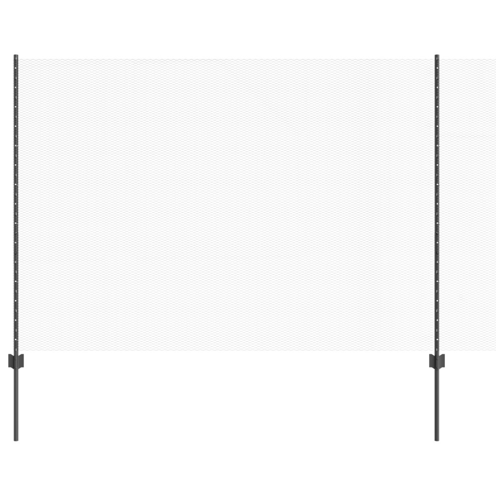Produktbild för Utomhus hexagonal stängsel med stolpe 50 x 1,5 m Grå Mesh