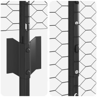Produktbild för Utomhus hexagonal stängsel med stolpe 50 x 1,5 m Grå Mesh