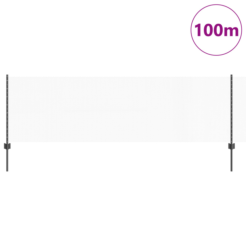 Produktbild för Utomhus hexagonal stängsel med stolpe 100 x 0,8 m Grå Mesh