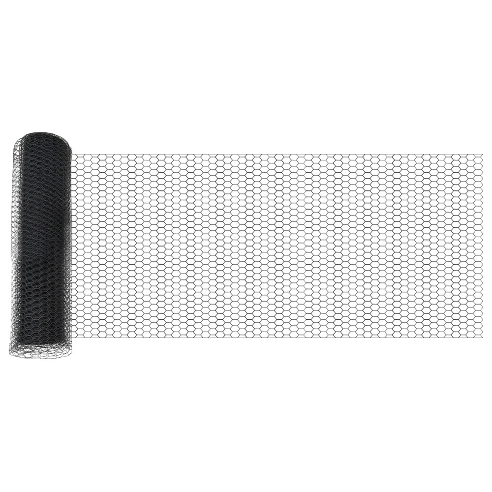 Produktbild för Utomhus hexagonal stängsel med stolpe 100 x 0,8 m Grå Mesh