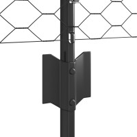 Produktbild för Utomhus hexagonal stängsel med stolpe 100 x 0,8 m Grå Mesh