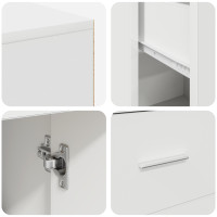 Produktbild för Hörnskrivbord med låda Vit 102 x 88 x 75 cm
