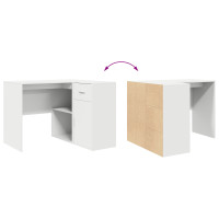 Produktbild för Hörnskrivbord med låda Vit 102 x 88 x 75 cm
