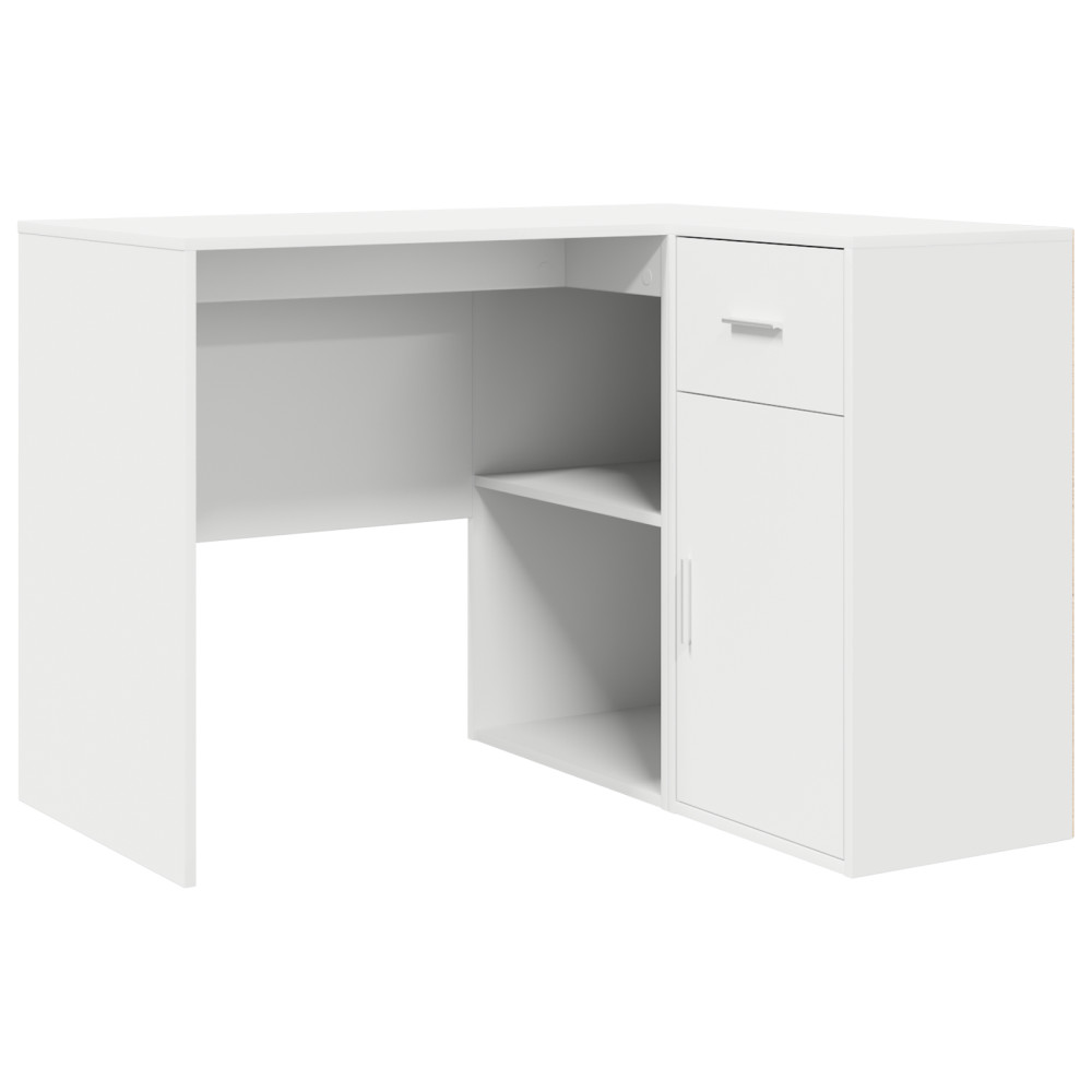 Produktbild för Hörnskrivbord med låda Vit 102 x 88 x 75 cm